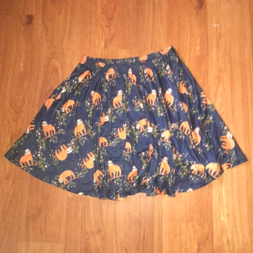 NWOT FANCY YOU Sloth Skirt Sz XL